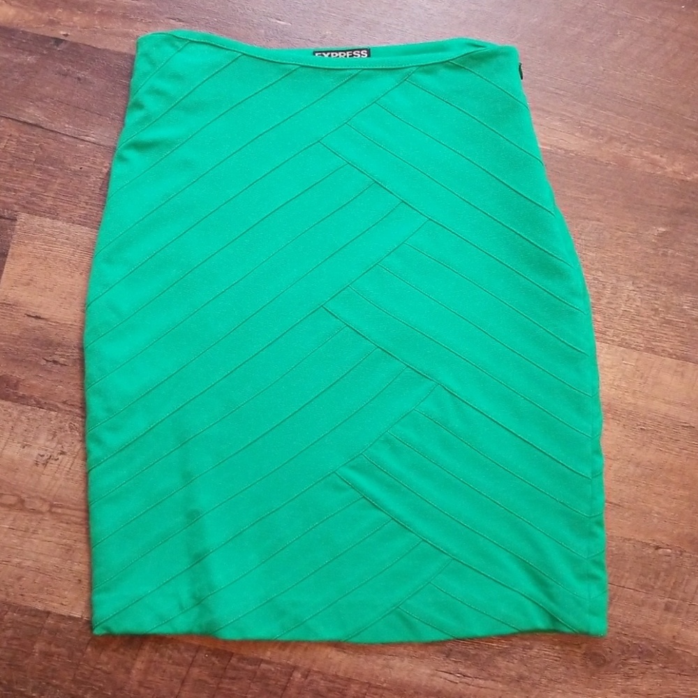 Express Body Con Green Skirt